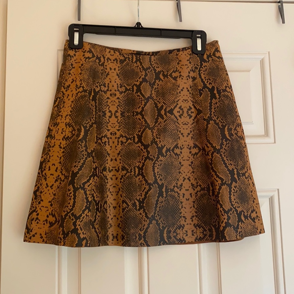 Veda leather snakeskin circle skirt size S